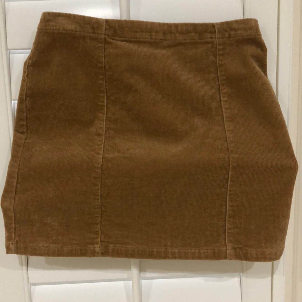 Brown corduroy mini skirt